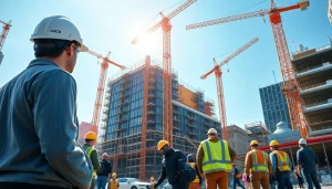 Dynamic view of a Manhattan Construction Manager directing a busy urban site.