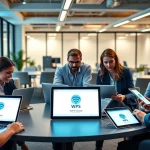 在专业办公环境中，现代设备上的 WPS 界面。