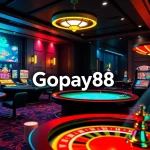 Dynamic online gambling experience with Gopay88 logo on modern casino gaming interface.