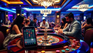 Trải nghiệm cảm giác hồi hộp khi cá cược với ứng dụng bet vip giữa bầu không khí sòng bài sôi động.