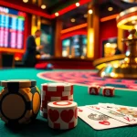 Experience the excitement of gambling at https://lc88.jpn.com/ with vivid poker chips and cards on a luxurious casino table.