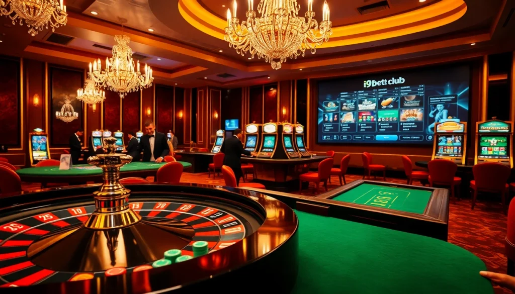 Experience the excitement of i9bet2h club with professional gamblers at a luxurious casino.