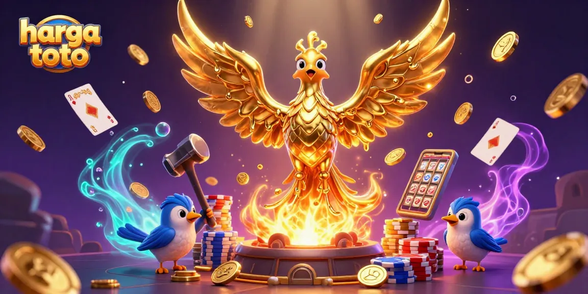 Experience the excitement of harga toto with dynamic golden phoenix and casino elements.