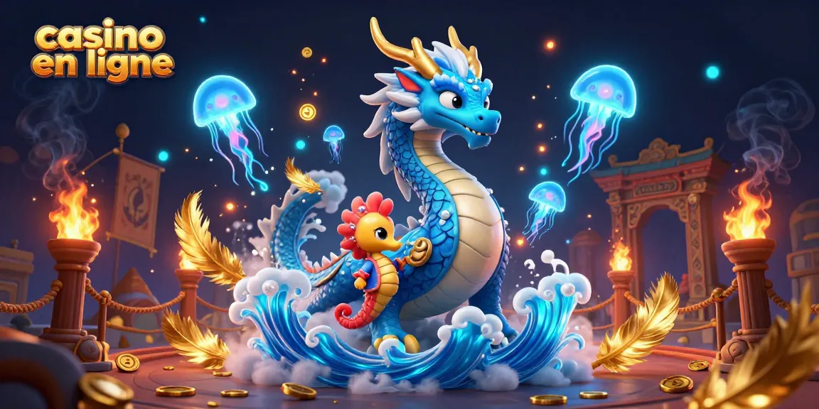 Jouez sur un casino en ligne captivant avec un dragon azur et une ambiance fantastique.