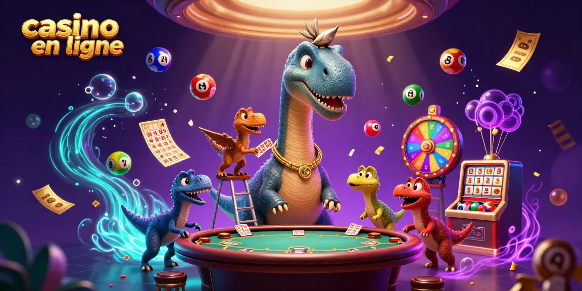 Jouer au casino en ligne avec des personnages cartoon et des éléments de loterie colorés.