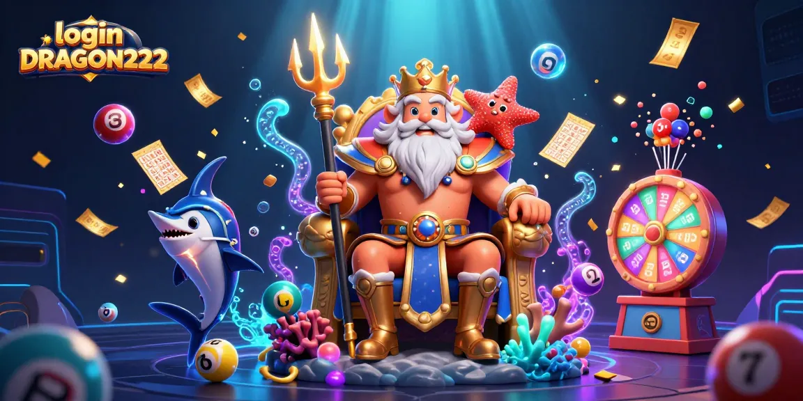 Experience the thrill of login DRAGON222 with vibrant lottery elements and dazzling casino visuals.