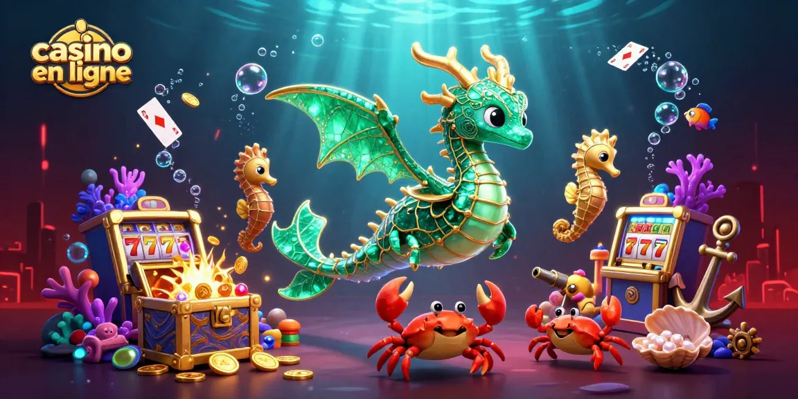 Faites l'expérience de la magie du casino en ligne avec un dragon de mer 3D et des trésors étincelants.