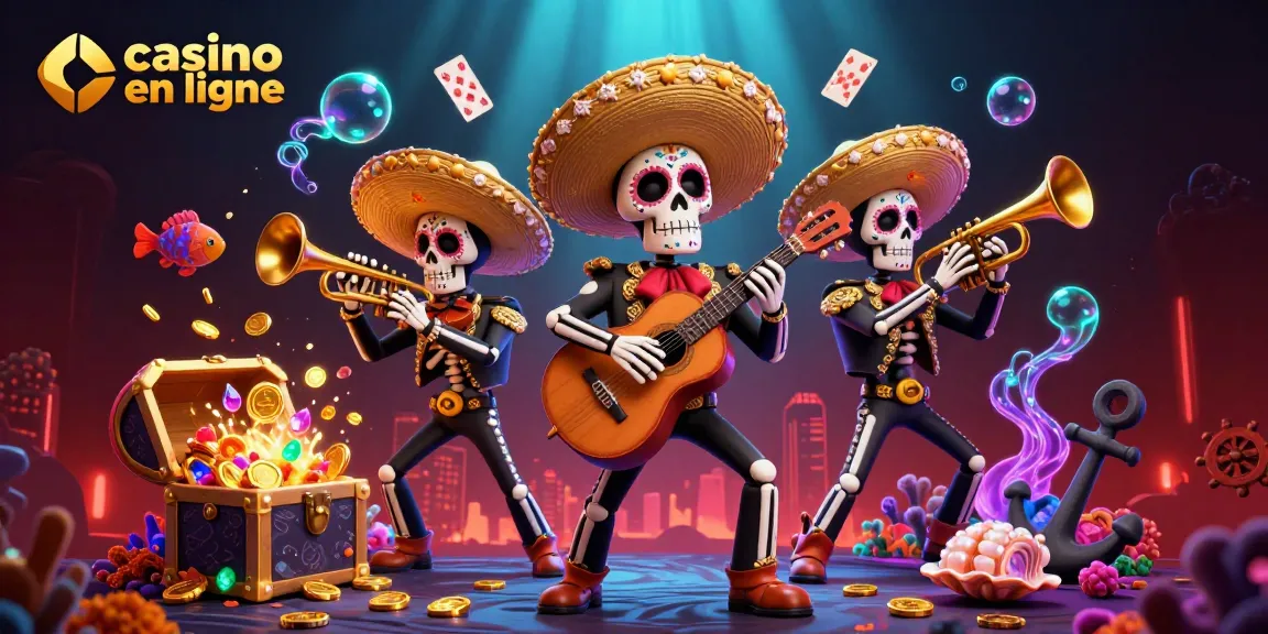 Jouez dans un casino en ligne coloré avec des squelettes mariachi et des jets de pièces d'or.