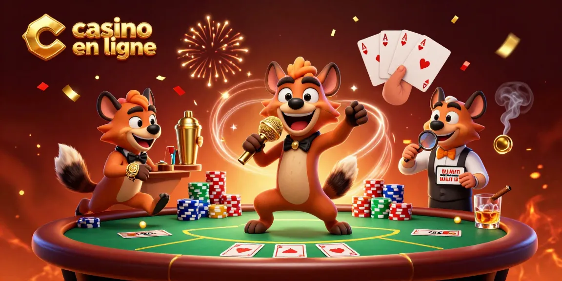 Faites tourner les rouleaux au casino en ligne avec nos hyènes animées et une ambiance festive.