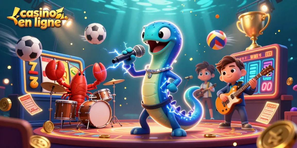 Profitez de l'excitation du casino en ligne avec un concert sous-marin vibrant mettant en scène des personnages dynamiques.