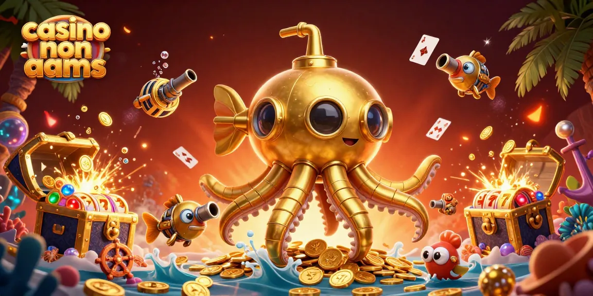 Gioca nei migliori casino non AAMS con un kraken d'oro tra monete e giochi.
