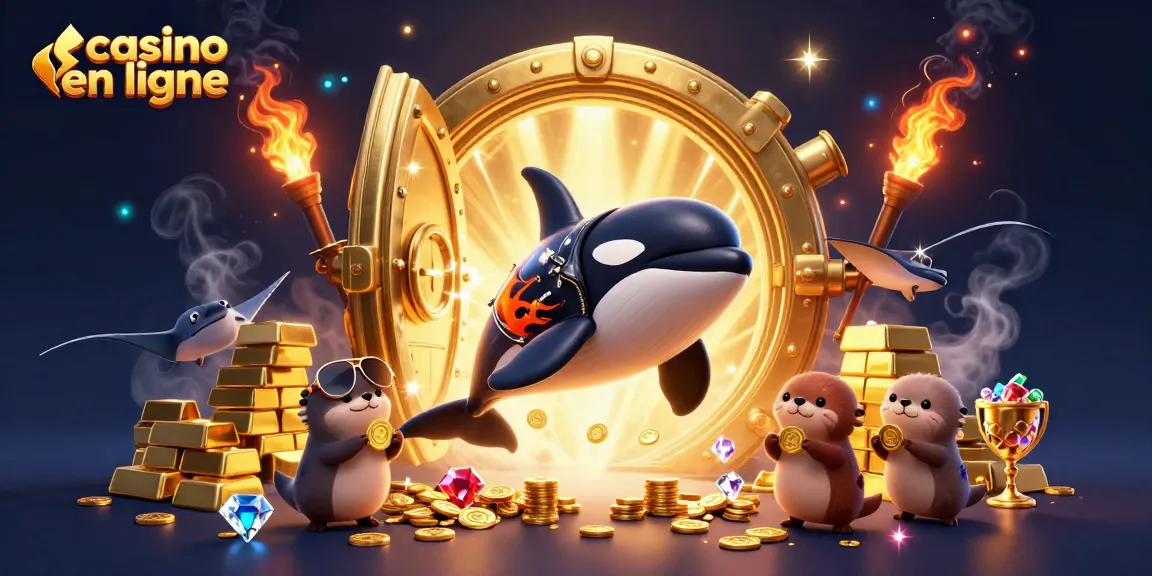 Jouez à un casino en ligne avec des personnages de dessins animés animés explorant une scène dynamique de jeux et de richesses.