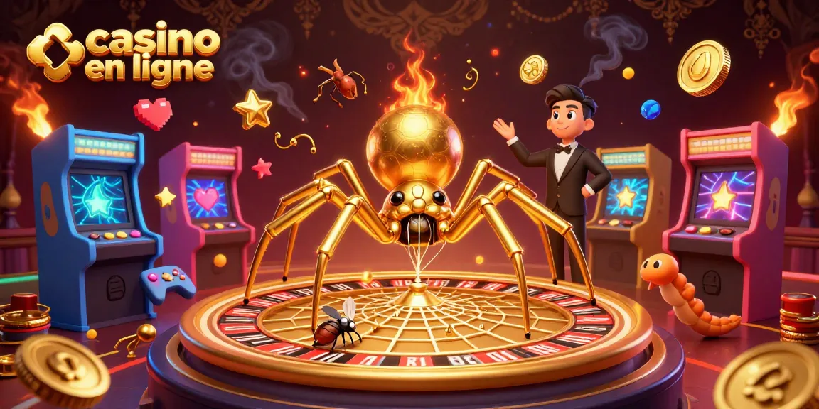 Le casino en ligne vous invite à miser avec audace sur une toile d'araignée dorée en 3D