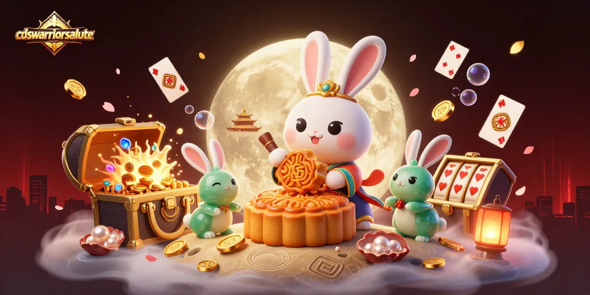 cdswarriorsalute hadir dalam ilustrasi 3D menampilkan kelinci bulan sebagai simbol permainan slot modern yang menawan.