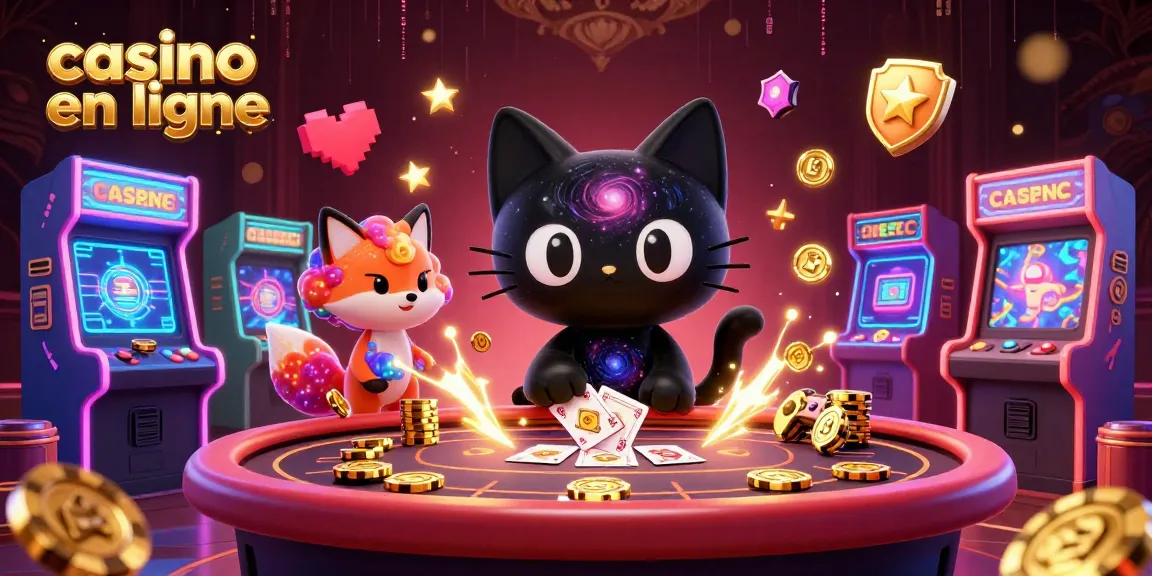 Jouez avec la magie du casino en ligne grâce à un chat noir trou noir et un renard nébuleux réunis lors d'une partie.