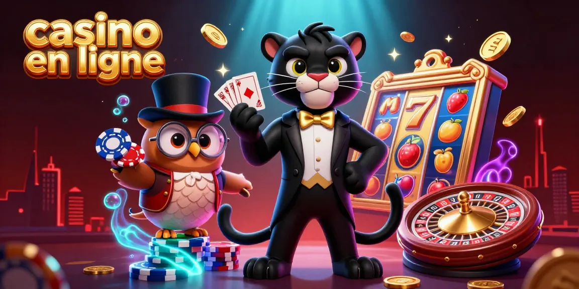 Profitez de l'univers captivant du casino en ligne avec une panthère, un hibou et une souris porte-bonheur