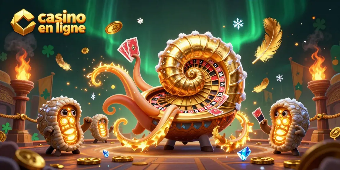 Jouez au casino en ligne avec un nautilus géant et des compagnons ammonites illuminés.