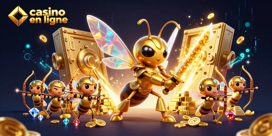 Jouez sur casino en ligne avec une scène riche de personnages illustrés en 3D dans un environnement ludique.