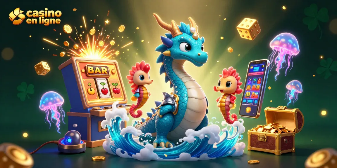 Jouez sur les casinos en ligne avec des dragons et des machines à sous scintillantes.